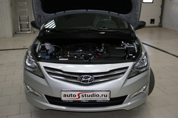 Установка сигнализации с автозапуском на Hyundai Solaris