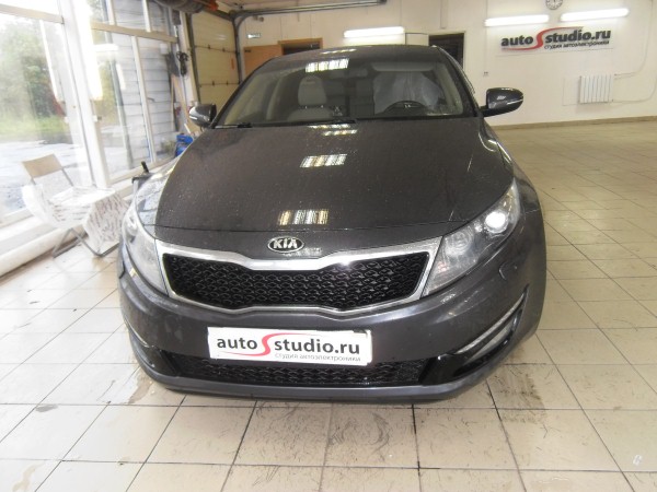 Установка защитной сетки радиатора на Kia Optima