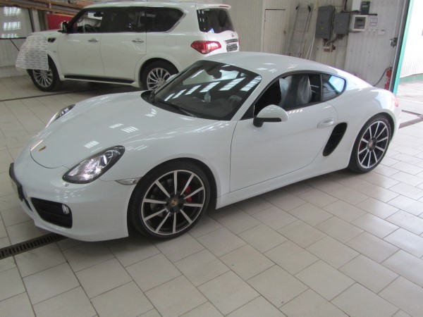 Установка защитной сетки радиатора на Porsche Cayman