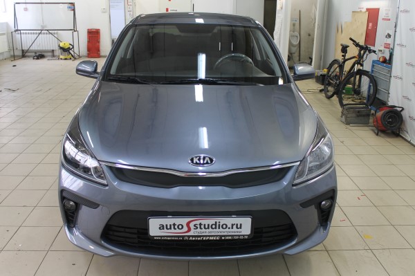 Установка защитной сетки радиатора на Kia Rio